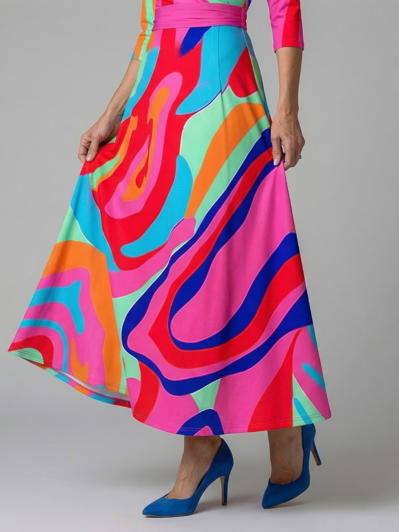 Hanne | Midi Jurk met Gekruiste Hals