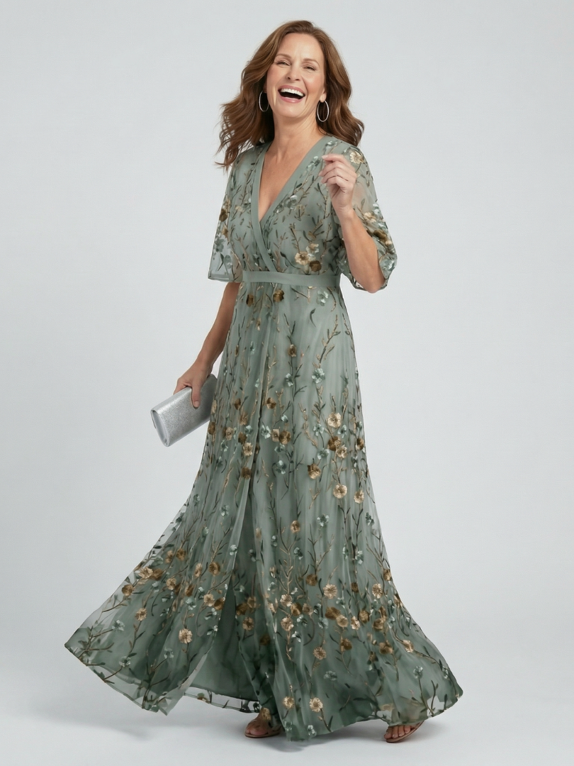 Merel | Maxi Halter Bloemen Jurk
