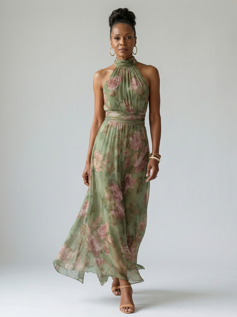 Femke | Midi Halter Jurk