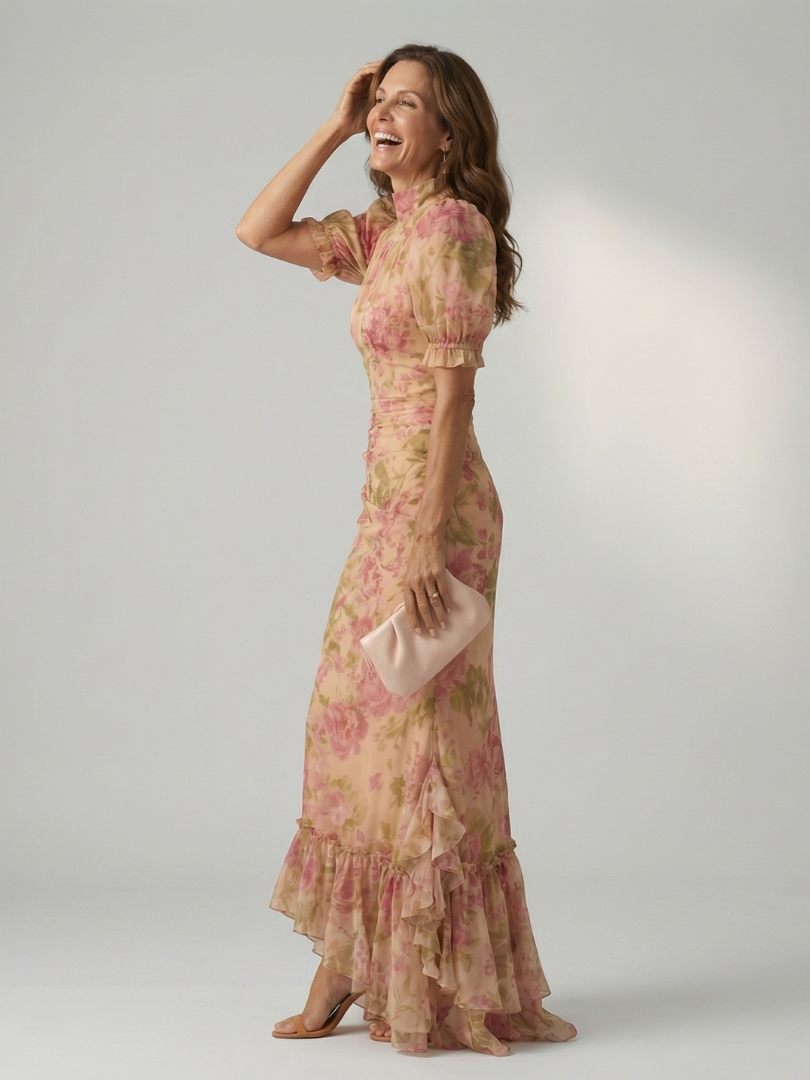 Fien | Maxi Jurk met Hoge Hals