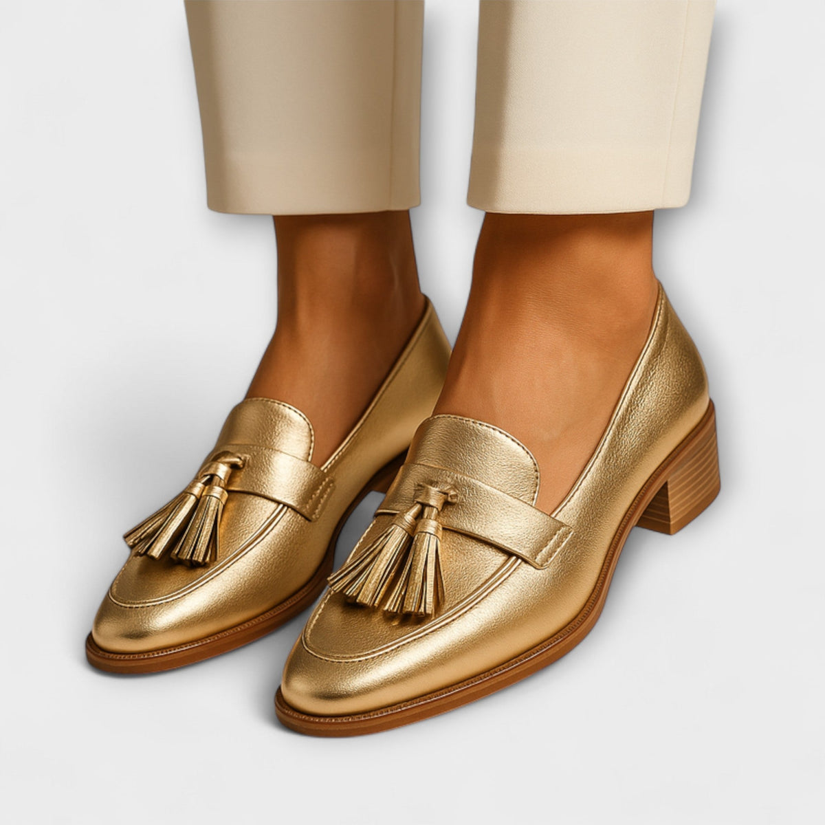 Celeste - Gouden mocassins