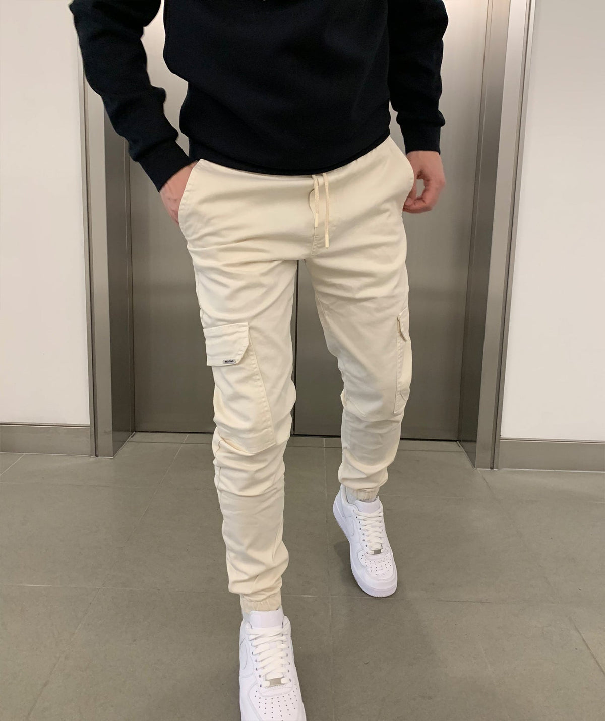Cargo broek met joggerpasvorm