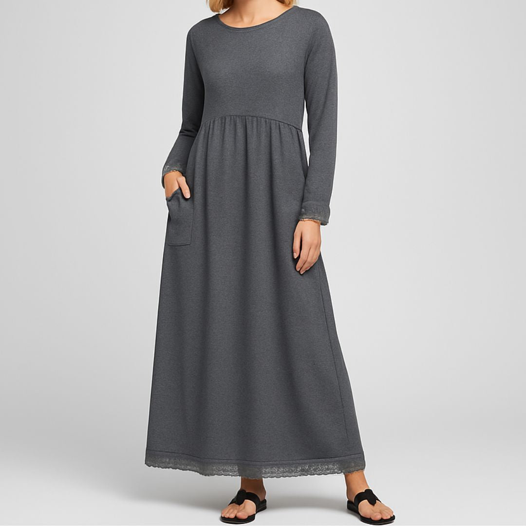 Aster | Maxi-jurk met lange mouwen