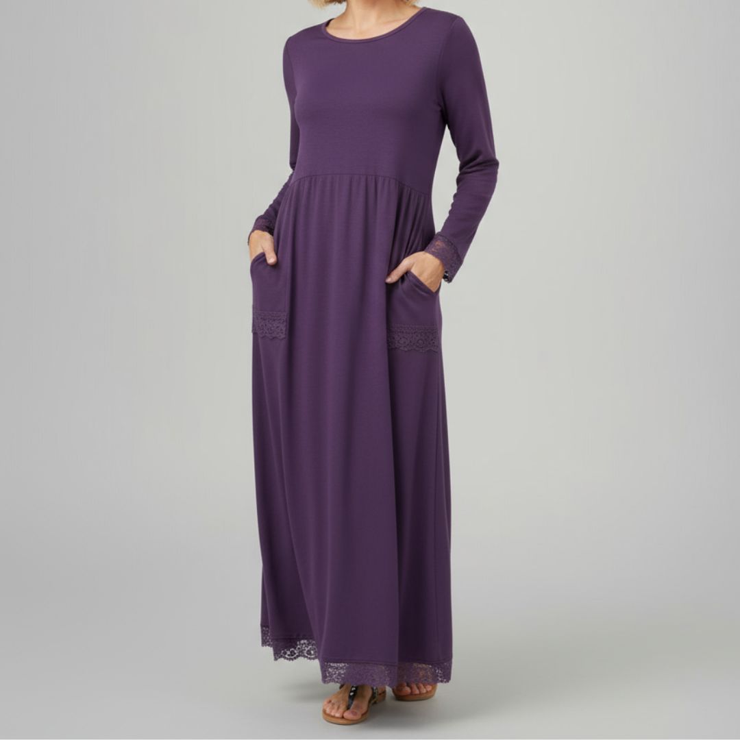 Aster | Maxi-jurk met lange mouwen