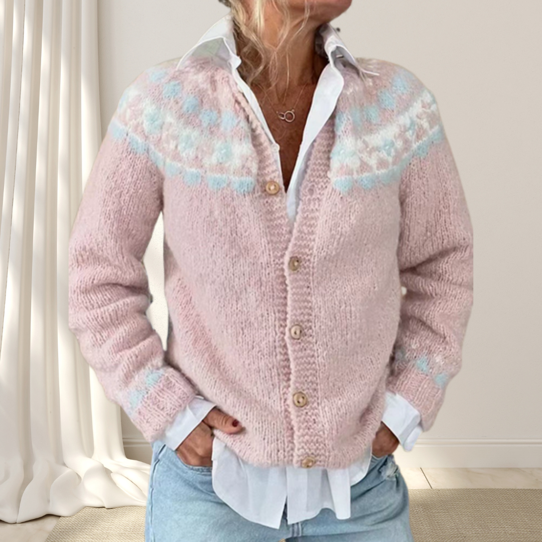 Virelle | Losgebreid vest met patroon