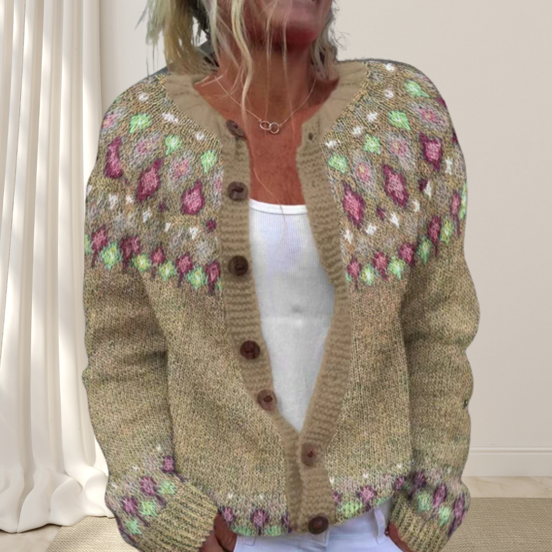 Virelle | Losgebreid vest met patroon