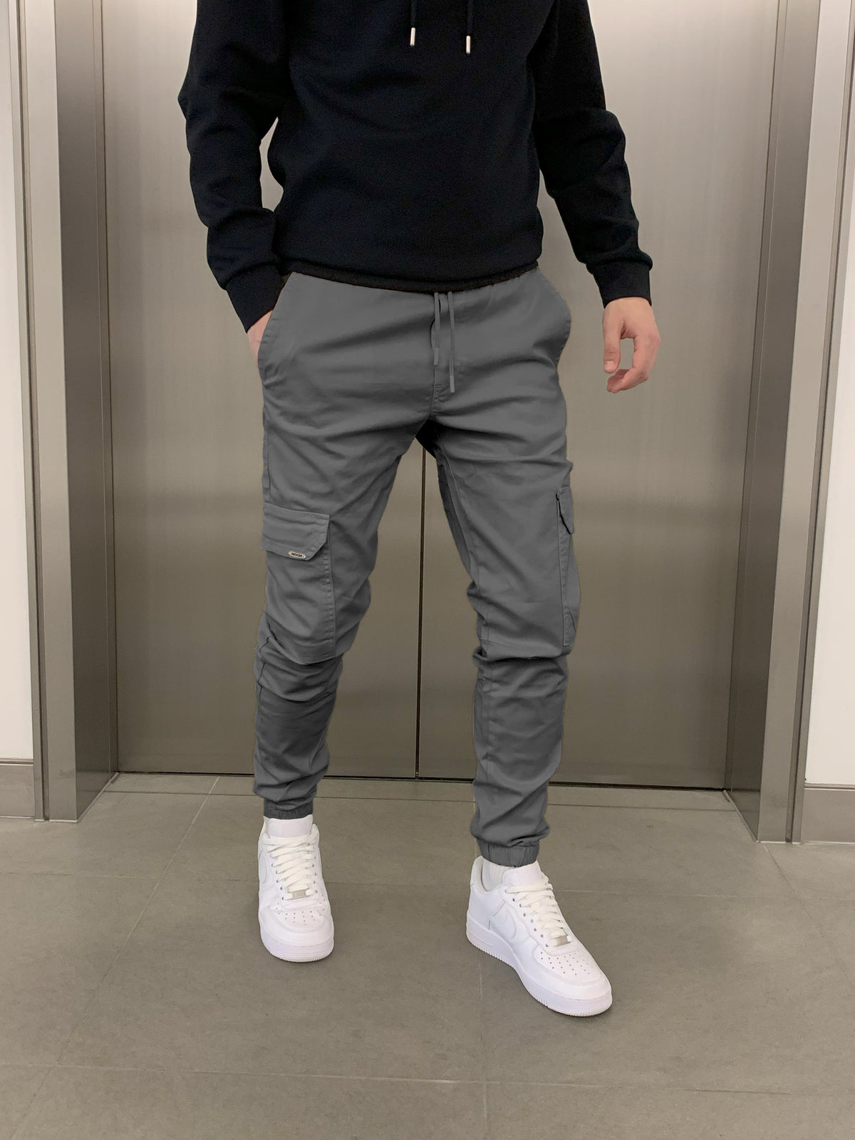 Cargo broek met joggerpasvorm