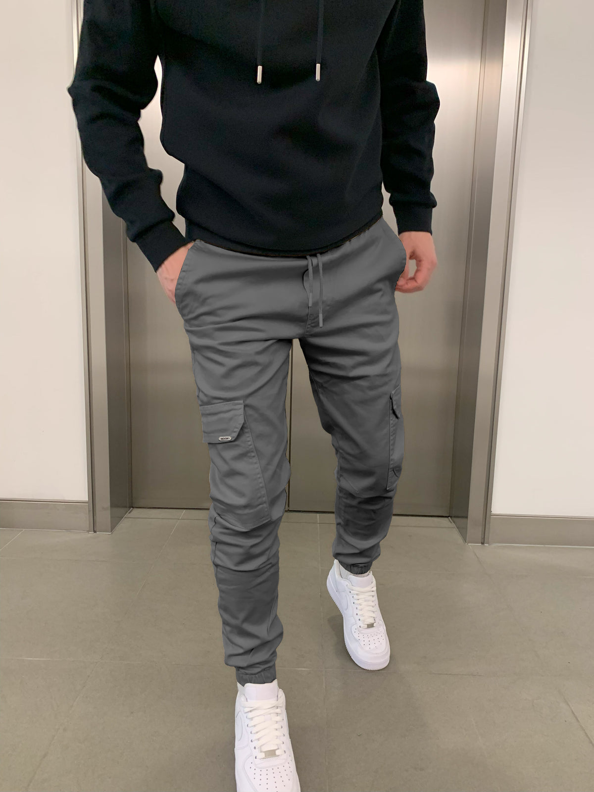Cargo broek met joggerpasvorm