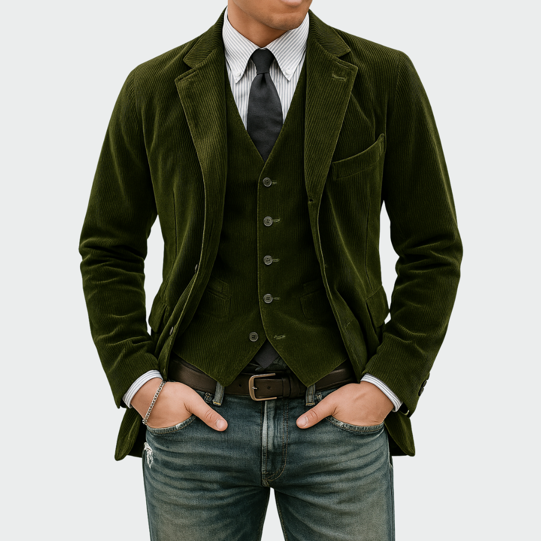 Tommy™ | Set van 2 stuks: Blazer en fluwelen gilet