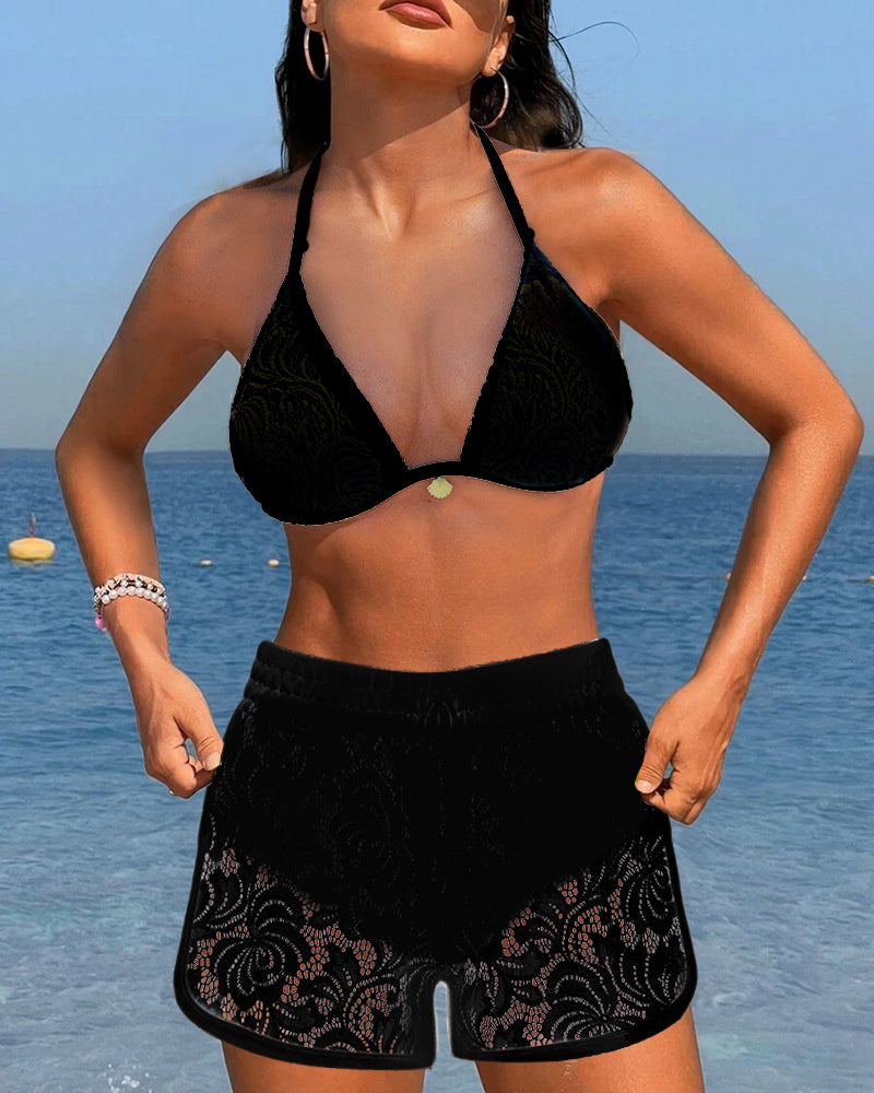 Mila | Elegante Effen Kanten Bikiniset