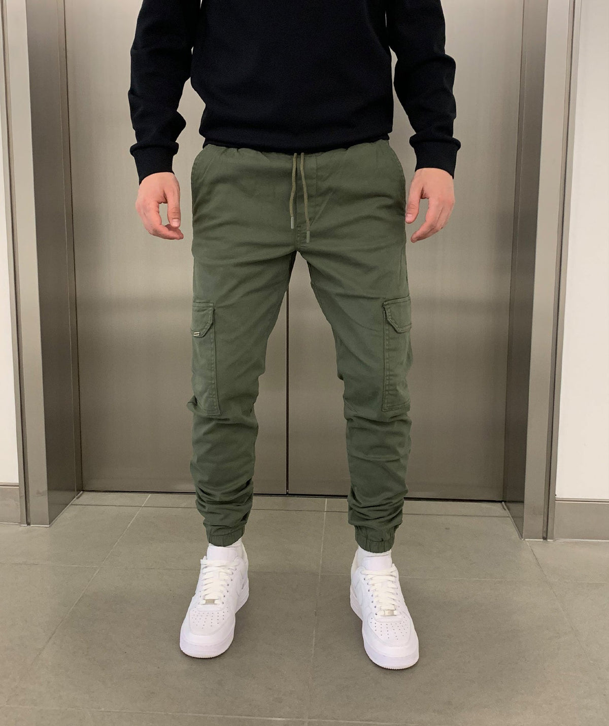 Cargo broek met joggerpasvorm