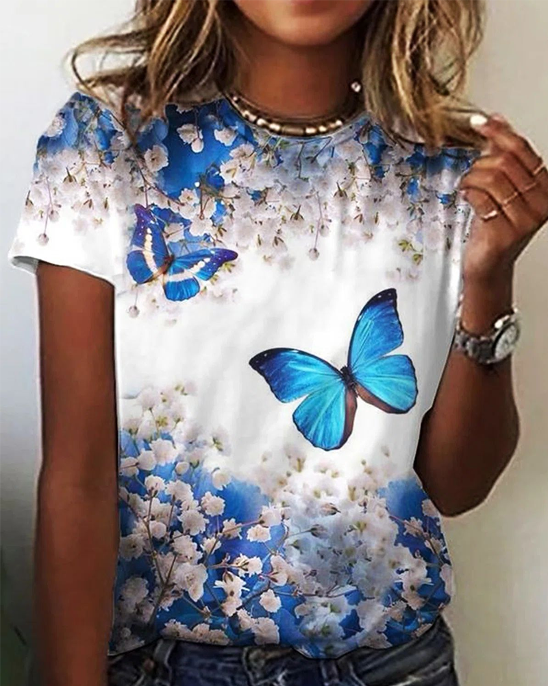 Vila | Eenvoudig bedrukt T-shirt met ronde hals