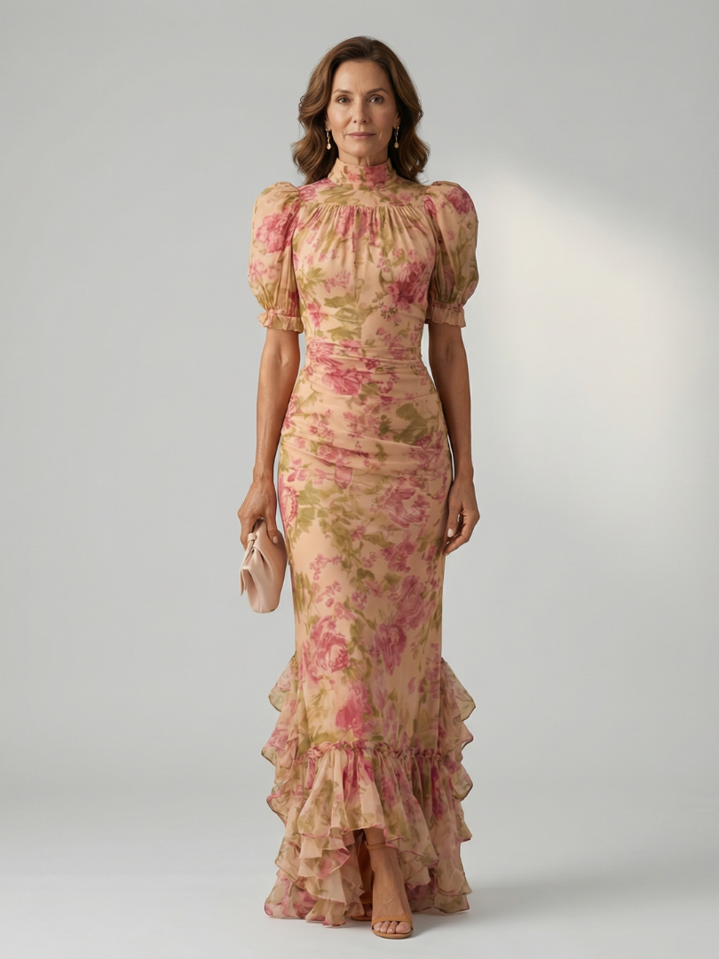 Fien | Maxi Jurk met Hoge Hals
