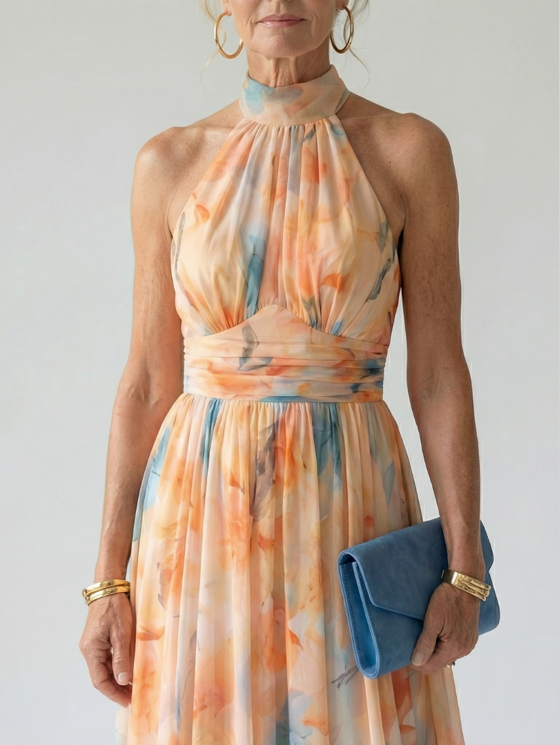 Axelle | Midi Halter Jurk