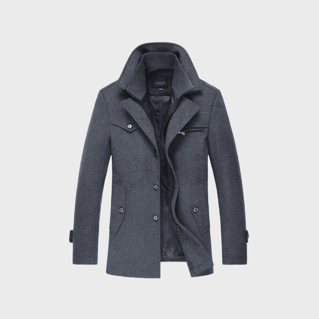 Andrzej | Klassieke wollen mantel in peacoat-stijl