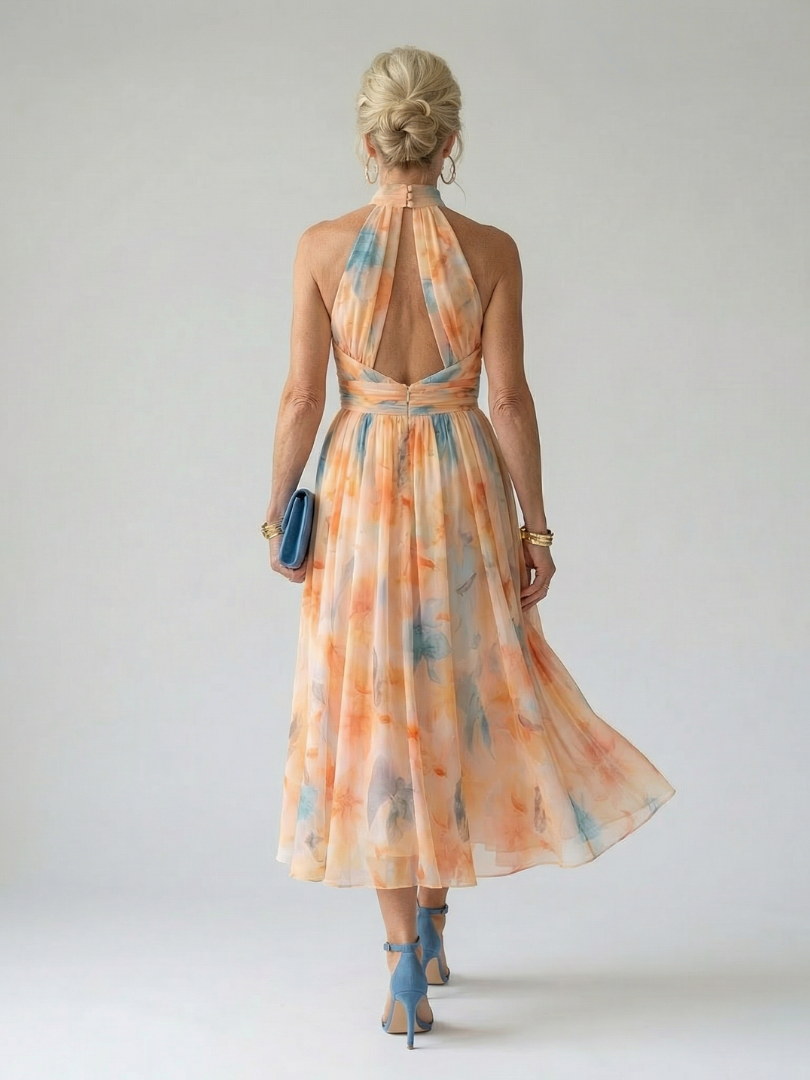 Axelle | Midi Halter Jurk