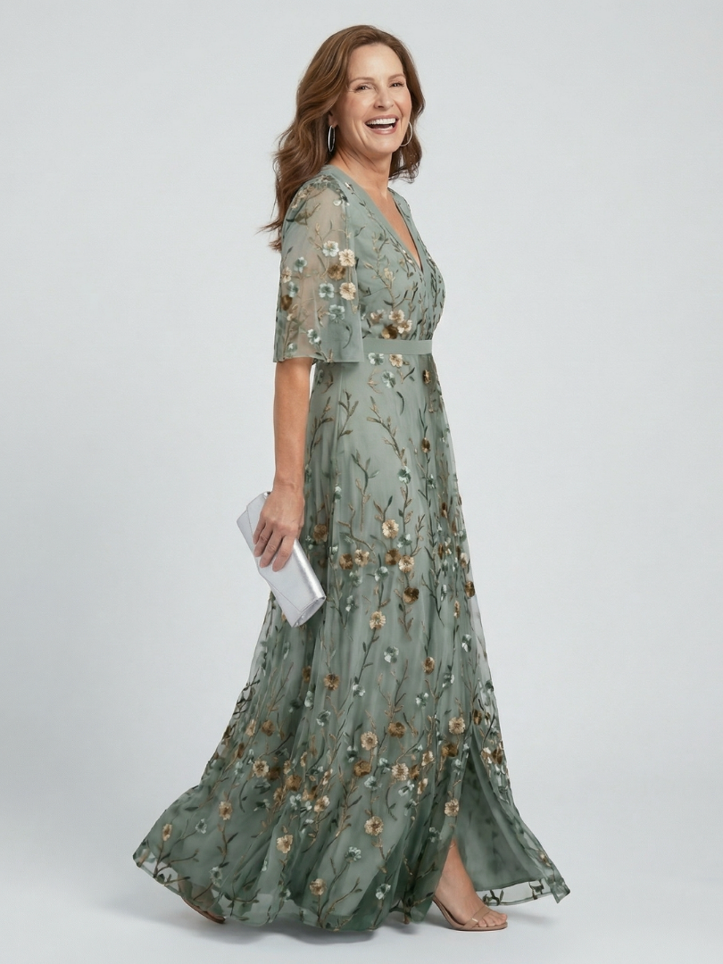 Merel | Maxi Halter Bloemen Jurk