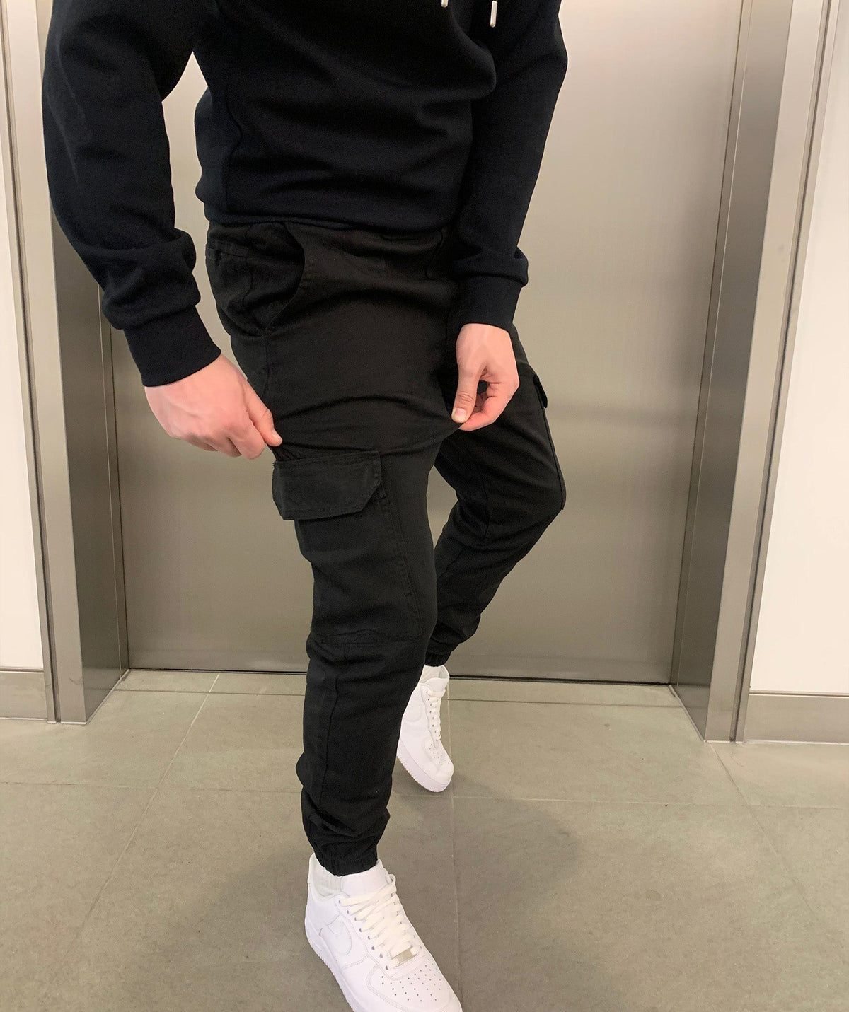 Cargo broek met joggerpasvorm