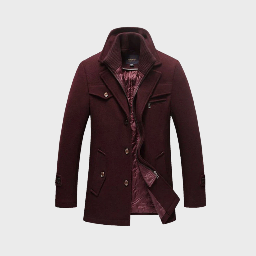 Andrzej | Klassieke wollen mantel in peacoat-stijl