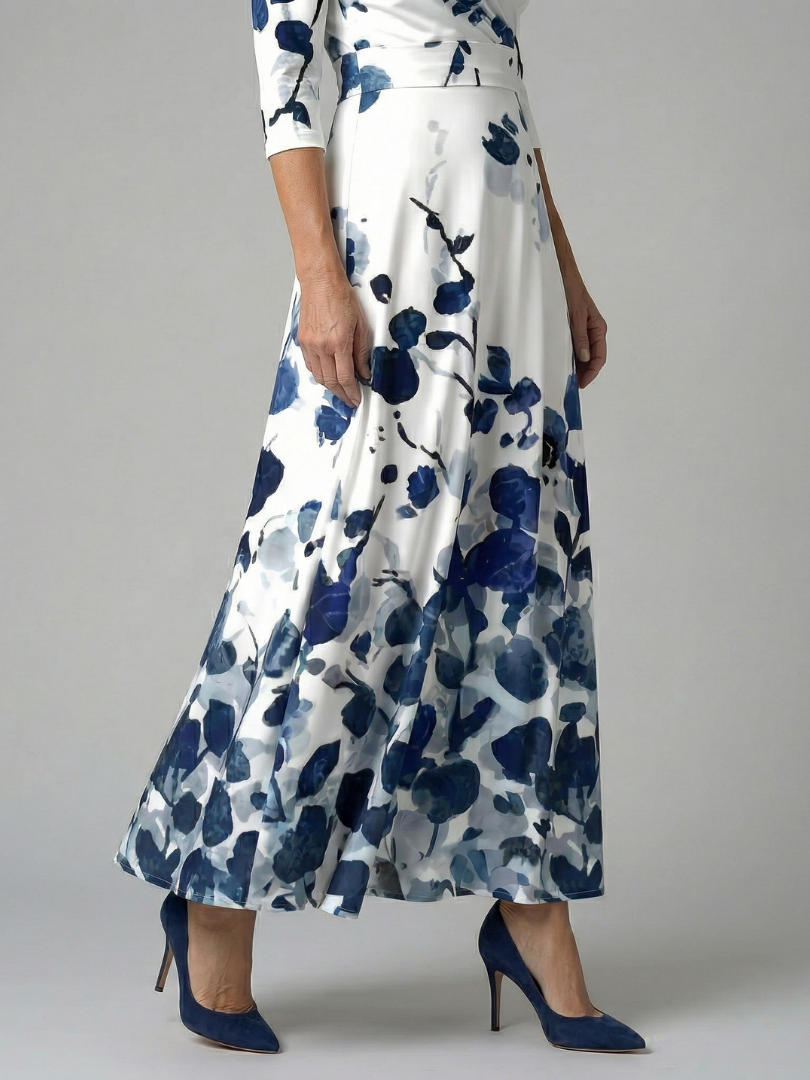 Hanne | Midi Jurk met Gekruiste Hals