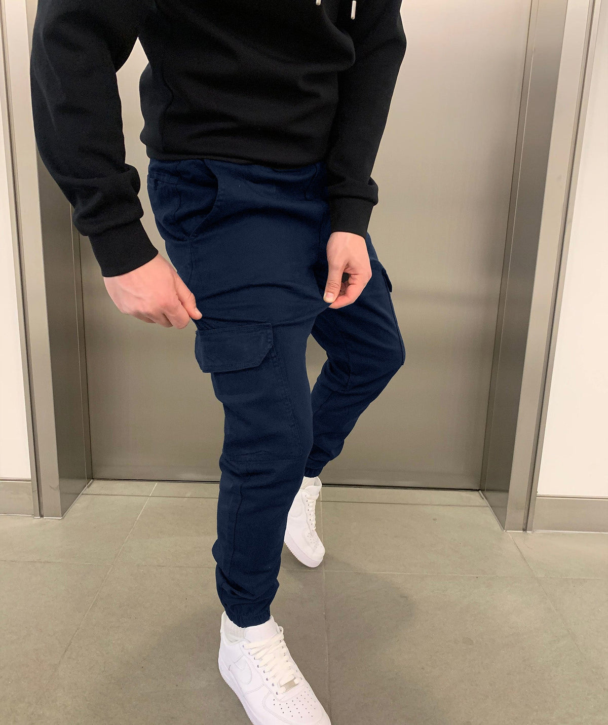 Cargo broek met joggerpasvorm