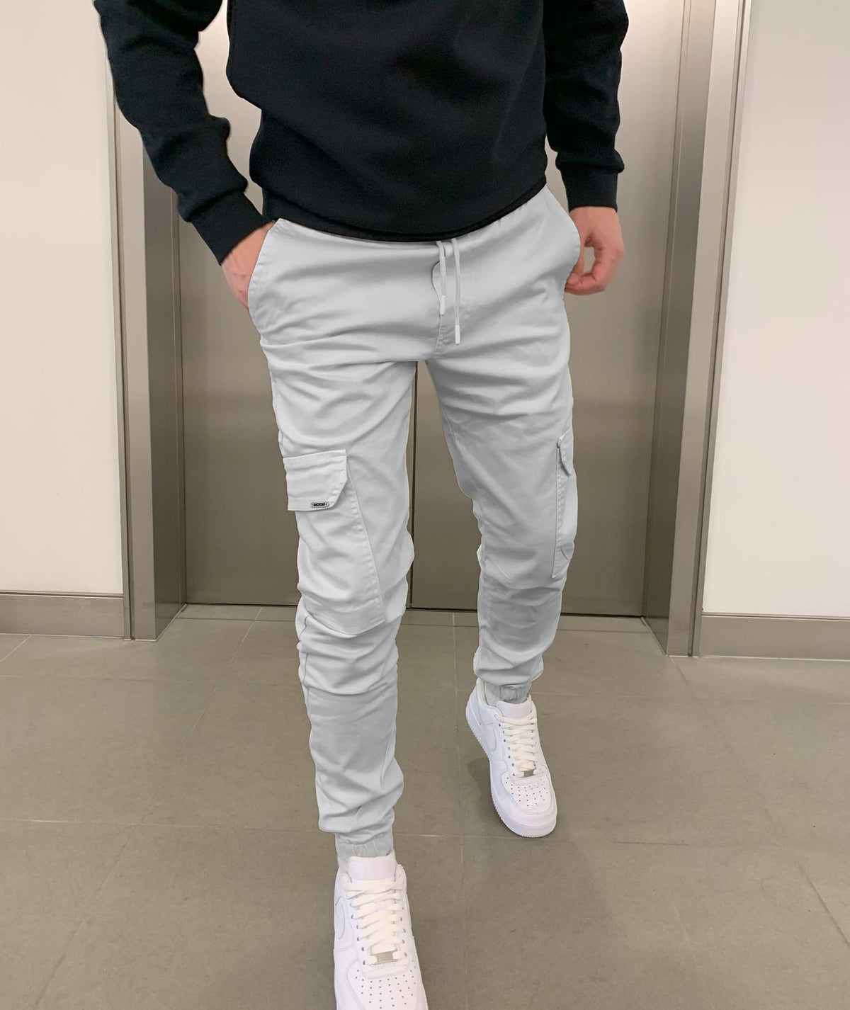 Cargo broek met joggerpasvorm