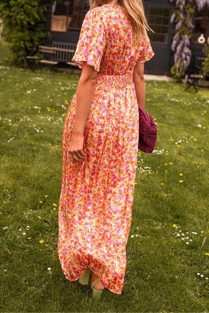 Pauline | Lange jurk met bloemen
