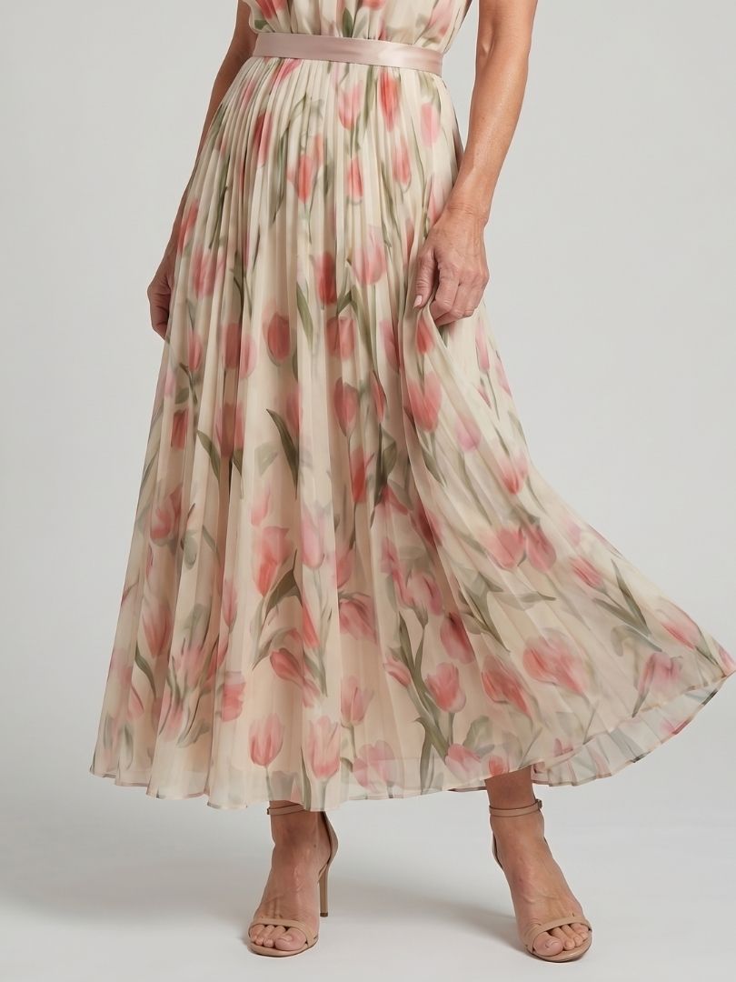 Roos | Midi Halter Bloemen Jurk