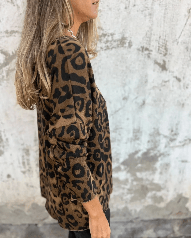 Elvéra | Casual Dames Top met Luipaardprint