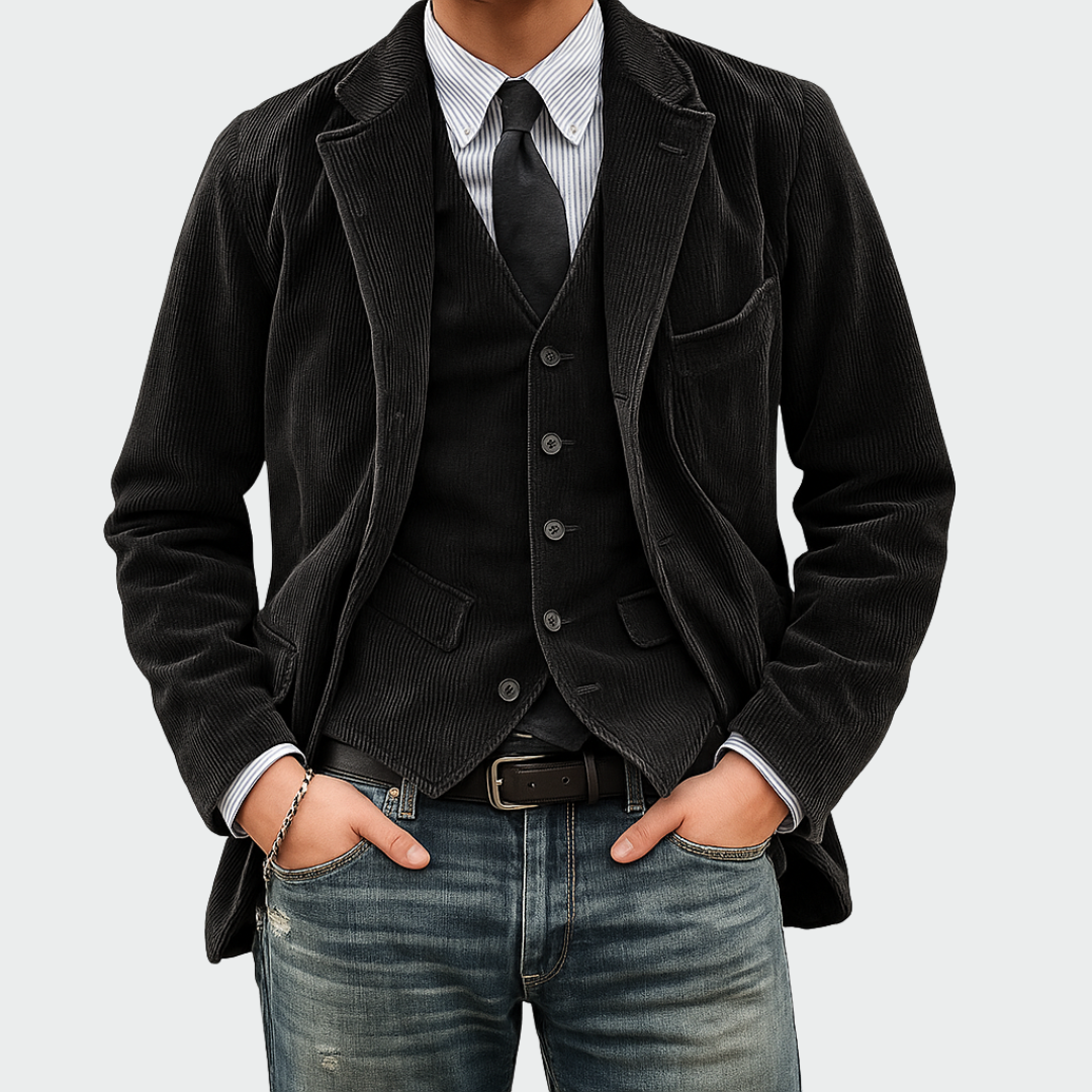 Tommy™ | Set van 2 stuks: Blazer en fluwelen gilet