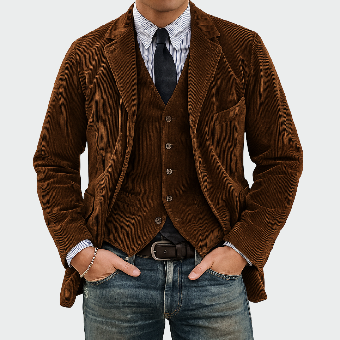 Tommy™ | Set van 2 stuks: Blazer en fluwelen gilet